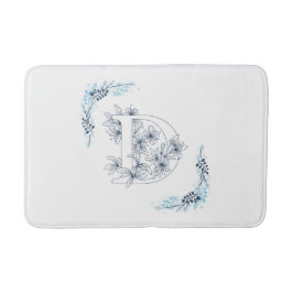 Tapete De Banheiro Monograma Azul, Calm Floral