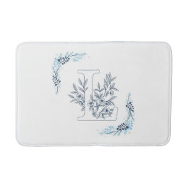 Tapete De Banheiro Monograma azul inicial Calm Floral