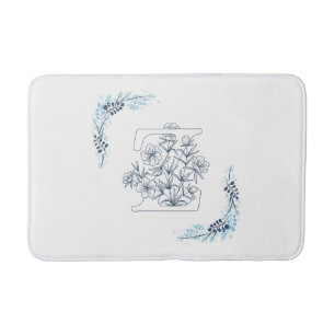 Tapete De Banheiro Monograma Azul, Monograma, Calm Floral