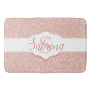 Tapete De Banheiro Monograma de brilho rosa