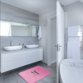 Tapete De Banheiro Monograma de flores silvestres vermelhas com aquar