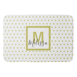 Tapete De Banheiro Monograma do Padrão do Círculo do Ouro Branco Mode