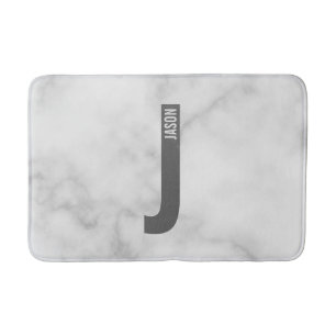 Tapete De Banheiro Monograma e Nome de Negrito Personalizado Moderno