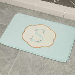 Tapete De Banheiro Monograma Elegante Robin Egg Blue Bath Mat