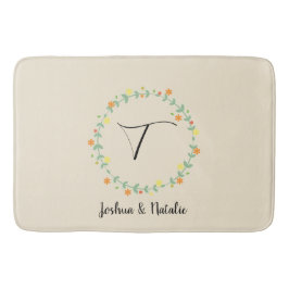 Tapete De Banheiro Monograma Floral