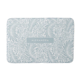 Tapete De Banheiro Monograma Folhagem Floral Elegan Dusty Blue