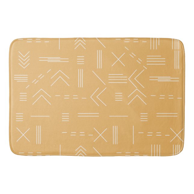 Tapete De Banheiro Monograma Geométrico Yellow Modern Boho (Frente)