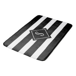 Tapete De Banheiro Monograma Mineral Negro Mínimo Moderno