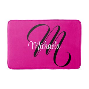Tapete De Banheiro Monograma moderno minimalista, nome inicial rosa q