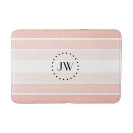 Tapete De Banheiro Monograma Pastel Coral Rosa Strike Bath Mat