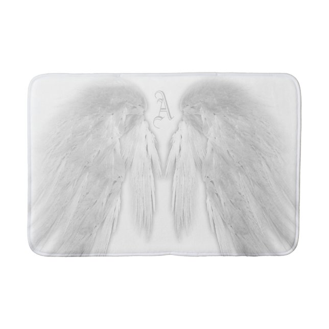 Tapete De Banheiro Monograma Personalizado Branco do ANGEL WINGS (Frente)