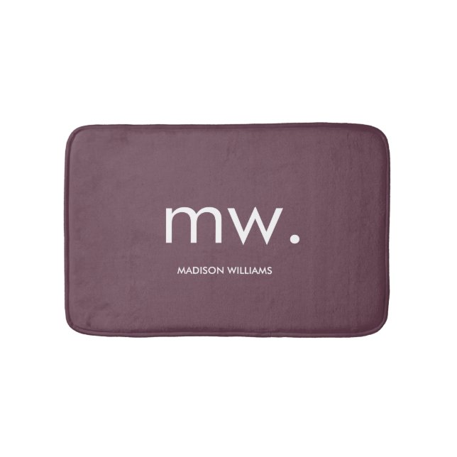 Tapete De Banheiro Monograma Personalizado Pastel Elegante Na moda mo (frente)