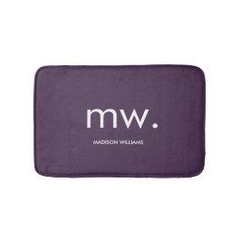 Tapete De Banheiro Monograma Personalizado Pastel Elegante Na moda mo