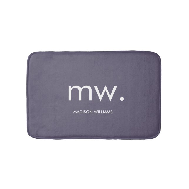 Tapete De Banheiro Monograma Personalizado Pastel Elegante Na moda mo (frente)