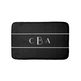 Tapete De Banheiro Monograma Preto e Branco