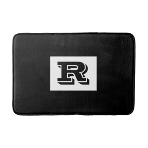 Tapete De Banheiro Monograma preto esboçado grande, preto
