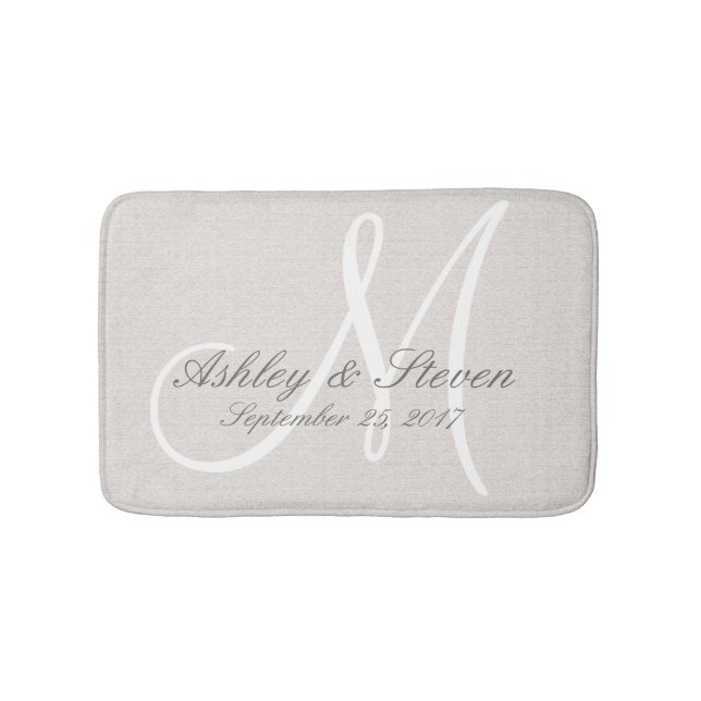 Tapete De Banheiro Monograma Rustic Linen Wedding (frente)