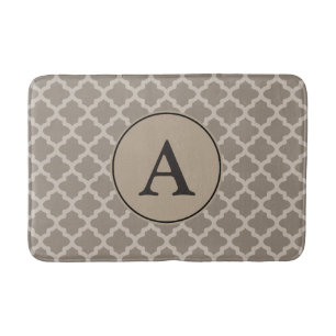 Tapete De Banheiro Monogramas Brown Pattern Bath Mat