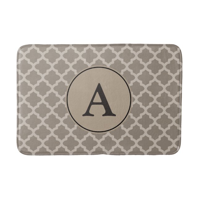 Tapete De Banheiro Monogramas Brown Pattern Bath Mat (Frente)