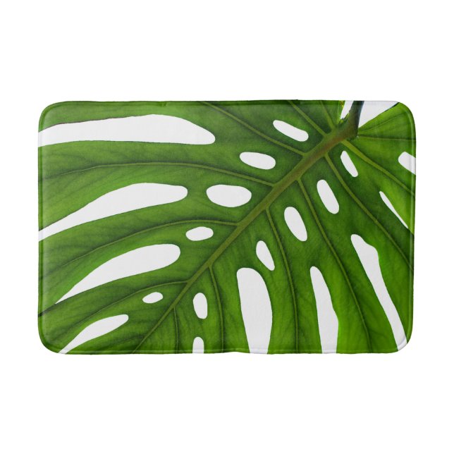 Tapete De Banheiro Monstera Leaf Botanical Design Bath Mat (Frente)