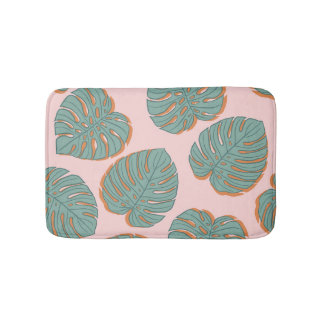 Tapete De Banheiro Monstera Leaf: Padrão Vintage Tropical