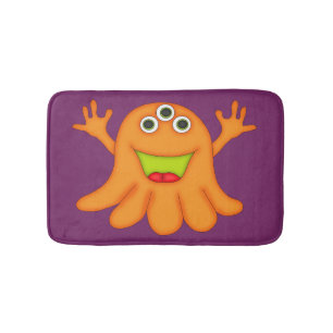Tapete De Banheiro Monstro-Miúdos Três-Eyed alaranjados bonitos