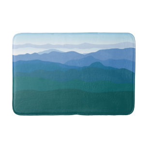Tapete De Banheiro Montanhas de Montanha Visualizam Azul Verde Ilustr