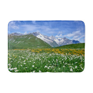 Tapete De Banheiro Montanhas Primavera do Vale dos Alpes suíços