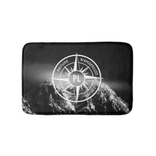 Tapete De Banheiro Montes dramáticos do emblema da estrela da Compass