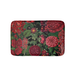 Tapete De Banheiro Moody Florals Black & Burgundy Vintage