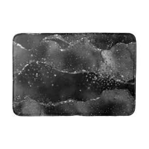 Tapete De Banheiro Moody Onyx Agate Gótico Elegante Black Silver G