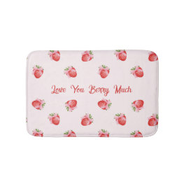 Tapete De Banheiro Morango Rosa Pastel Personalizado