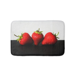 Tapete De Banheiro Morangos Em Branco Sobre Bmcna Preta