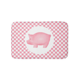 Tapete De Banheiro Morat de porco rosa