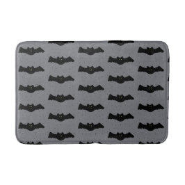 Tapete De Banheiro Morcegos de Halloween cinza e preto
