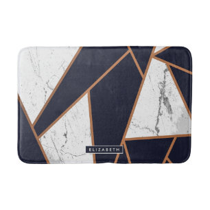 Tapete De Banheiro Mosaico marinho Azul Marble