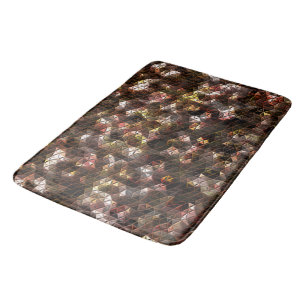 Tapete De Banheiro Mosaico triangular castanho com alivio leve