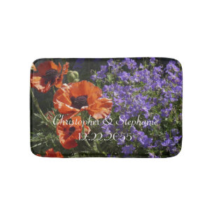 Tapete De Banheiro Moscas Laranja com Nome Personalizado Espelhamento