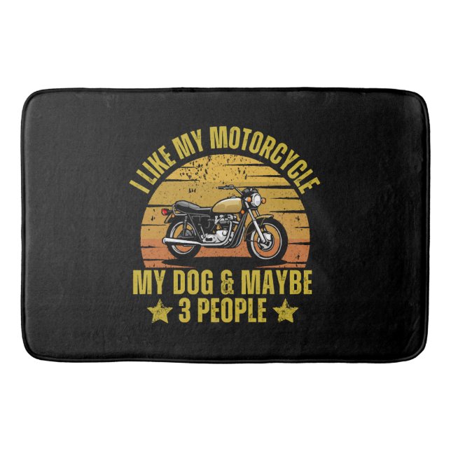 Tapete De Banheiro Motocicleta de Cachorro (Frente)