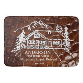 Tapete De Banheiro Mountain Cabin Faux Crocodile Leather Doormat
