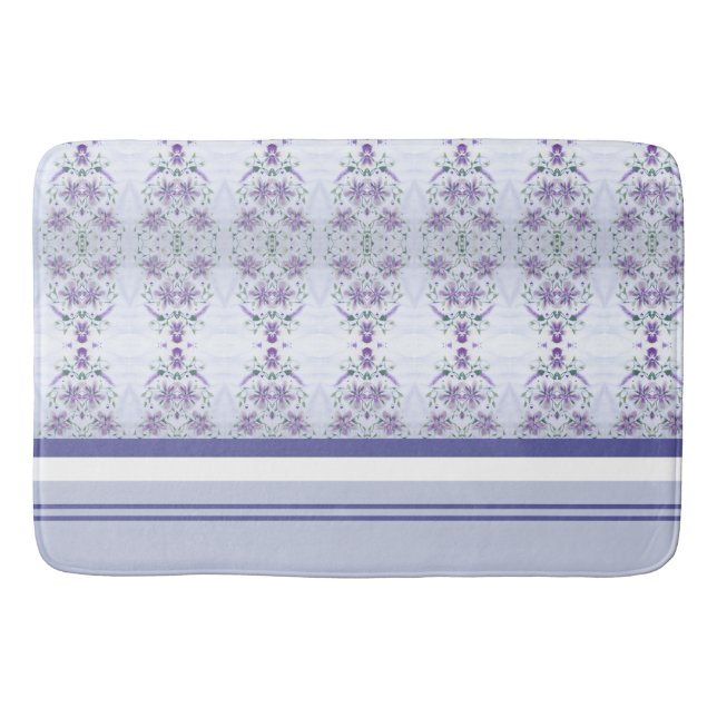 Tapete De Banheiro Mouro roxo e branco com Cinza (Frente)