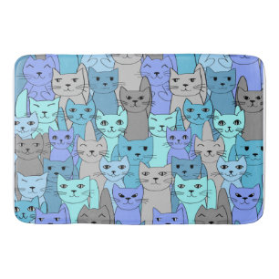 Tapete De Banheiro Muitos gatos azuis Design