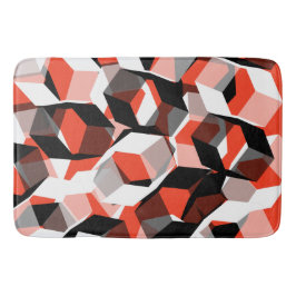 Tapete De Banheiro Muitos hexágonos com partes incolores, em vermelho