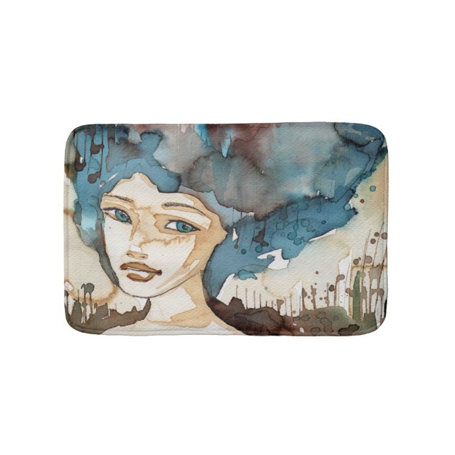 Tapete De Banheiro Mulher azul (frente)