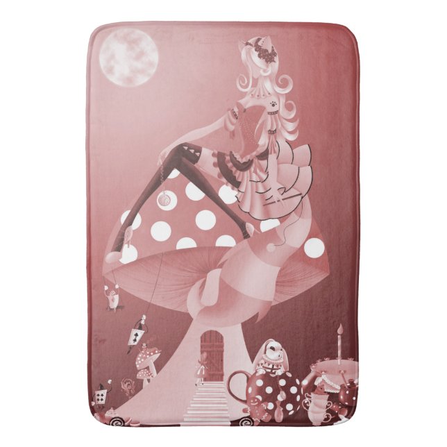 Tapete De Banheiro Mulher de gato em Moonlight Bath Mat (Frente Vertical)