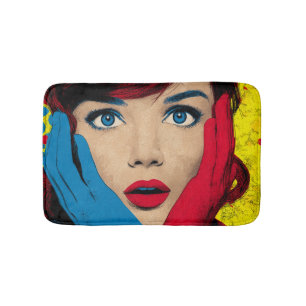 Tapete De Banheiro Mulher surpreendida na Pop Art
