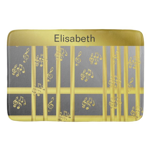 Tapete De Banheiro música, nota, clef, banda, símbolo, brilho, elegan (Frente)