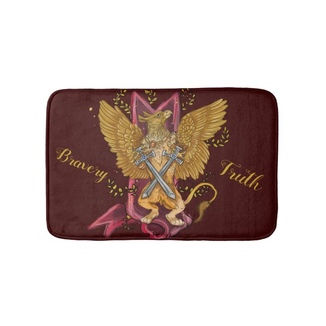 Tapete De Banheiro Mystic Griffin com espadas (frente)