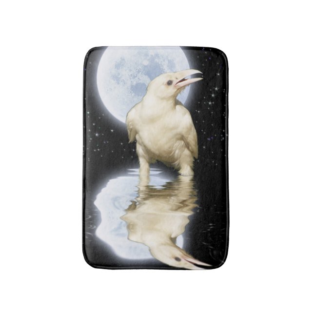 Tapete De Banheiro Mystical Spirit Raven e Moon Bath Mat (Frente Vertical)