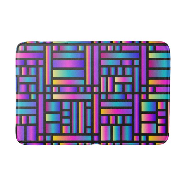 Tapete De Banheiro Na moda moderno-padrão - moda Geométrica Tartan (Frente)